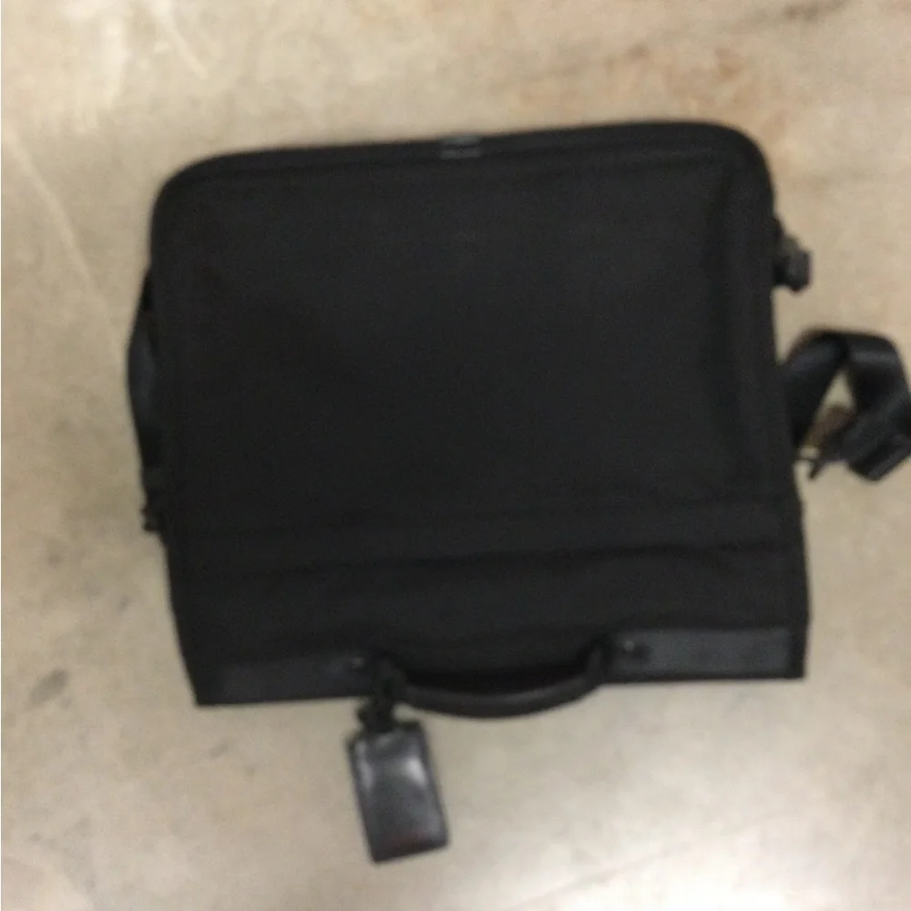 Men's Black Messenger Briefcase with Adjustable Strap